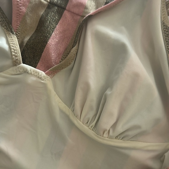 Solid & Striped The Olympia One-Piece Swimsuit Sz Large Arco Shimmer Arco Stripe - Picture 9 of 10